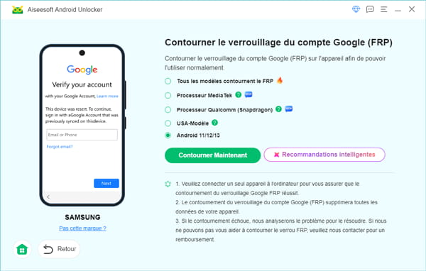 Sélectionnez Android 11/12/13
