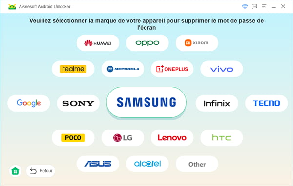 Sélectionnez la marque de votre appareil