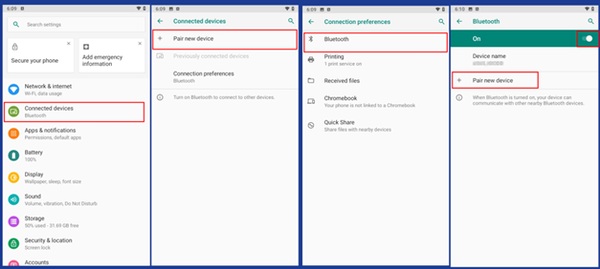 Activer le Bluetooth sur les deux téléphones