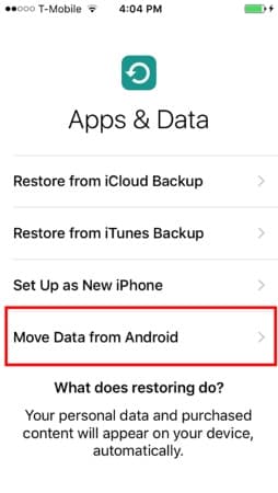 Migrer des données depuis Android