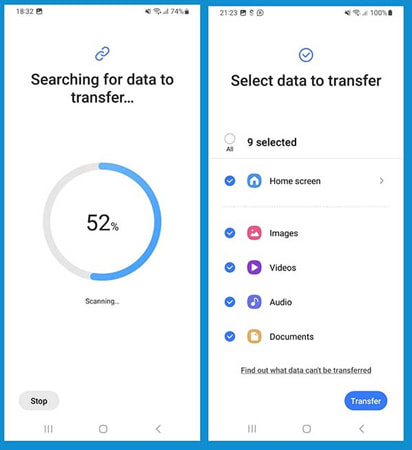 Transférer les données Samsung