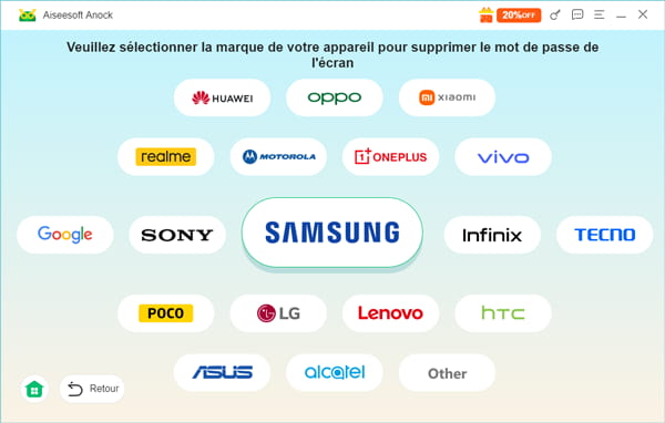 Sélectionner la marque de votre appareil