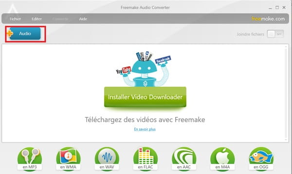 Ajouter le fichier audio sur Freemake