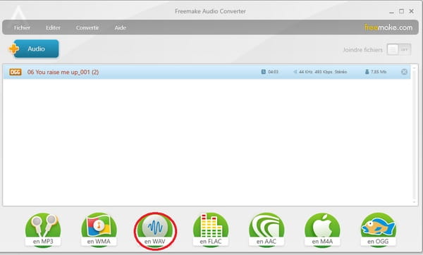 Choisir le format de sortie sur Freemake