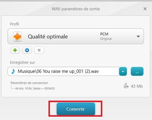 Lancer la conversion OGG vers WAV sur Freemake