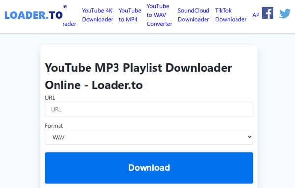 Le convertisseur YouTube WAV en ligne - loader.to