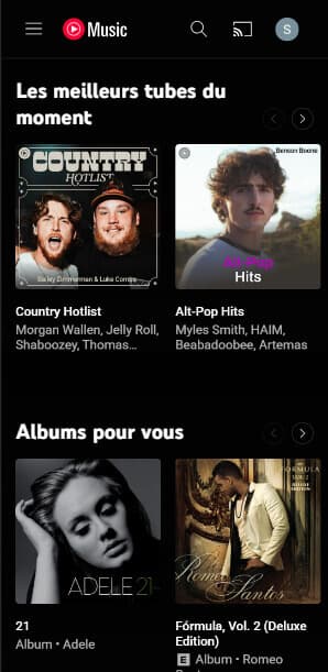 Télécharger musique gratuit sur Android avec YouTubeMusic