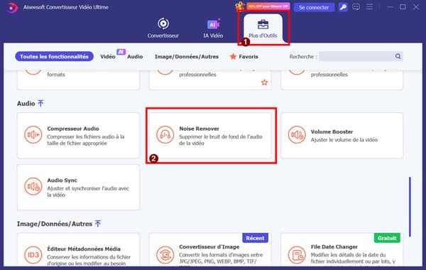 Ouvrir l’outil Noise Remover