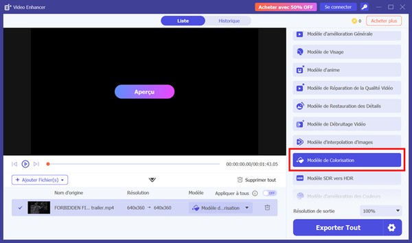 Configurer la colorisation