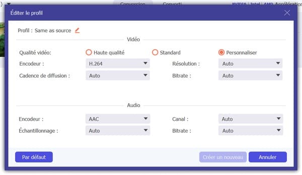 Personnaliser les paramètres