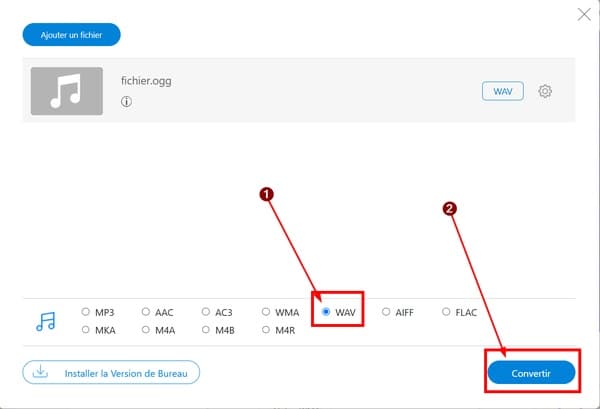 Lancer La Conversion Ogg Vers Wav