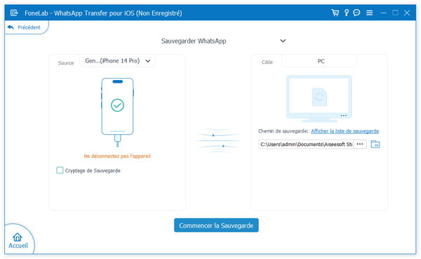 Sauvegarder les données WhatsApp