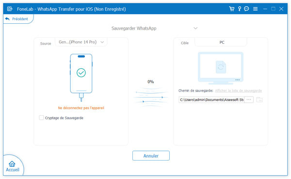 Sauvegarder les données WhatsApp