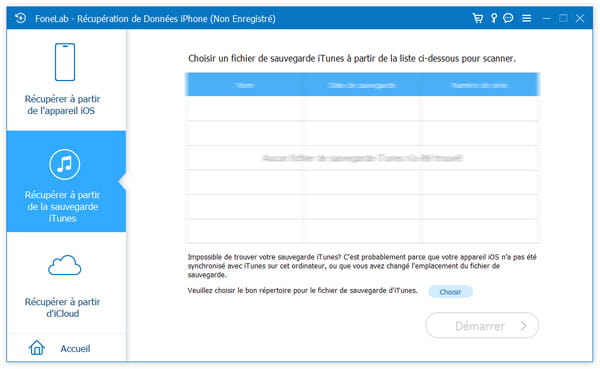 Récupérer depuis iTunes