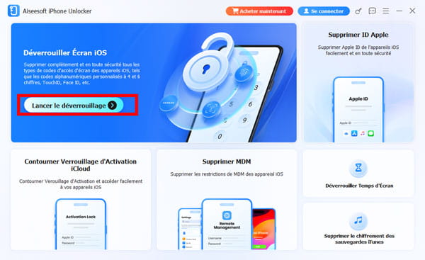 Lancer le déverrouillage