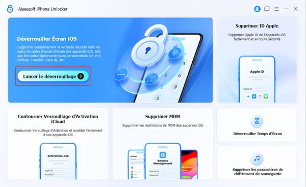 Lancer le déverrouillage