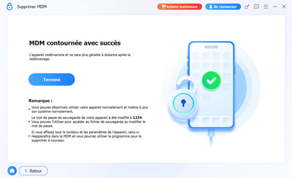 Étapes de supprimer MDM