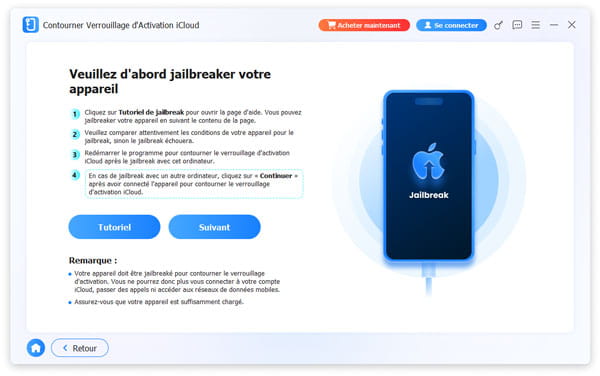 Veuillez d'abord jailbreaker votre appareil