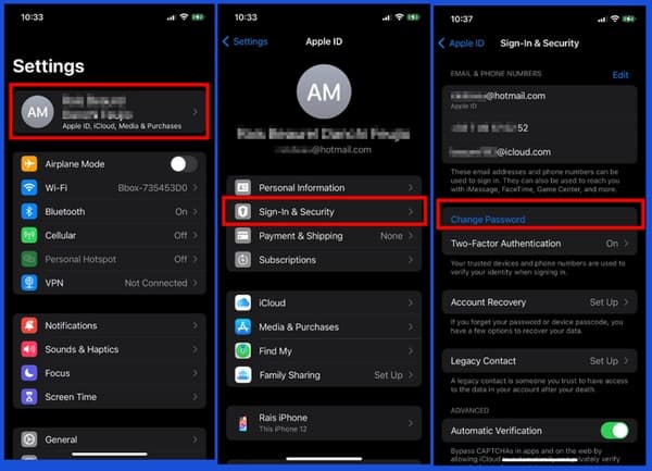 Réinitialiser le mot de passe Apple ID depuis un iPhone déjà connecté
