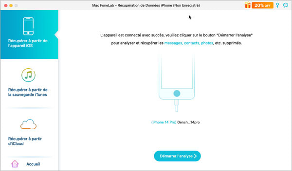 Récupérer les données iOS à partir d'un appareil iOS