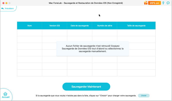 Restaurer une sauvegarde iOS