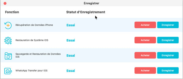 Enregistrer le logiciel