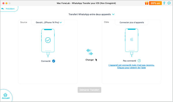 Transfert Whatsapp entre deux appareils