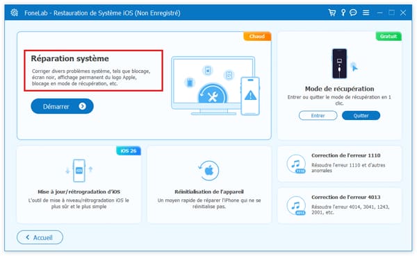 Restauration de système iOS
