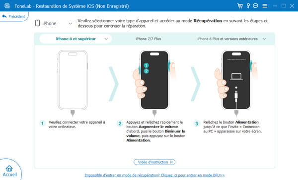 Faire iPhone désactivé entrer dans le mode de restauration
