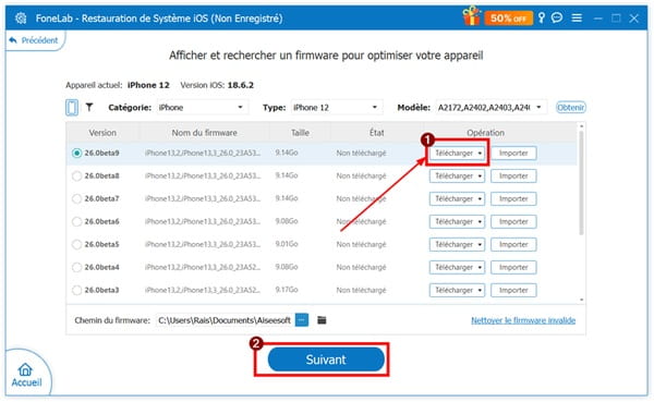 Télécharger le firmware iOS