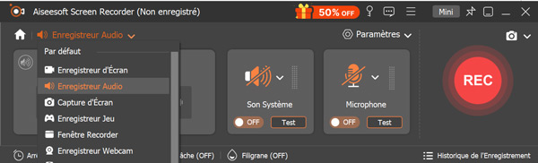 Sélectionner Enregistrer Vidéo