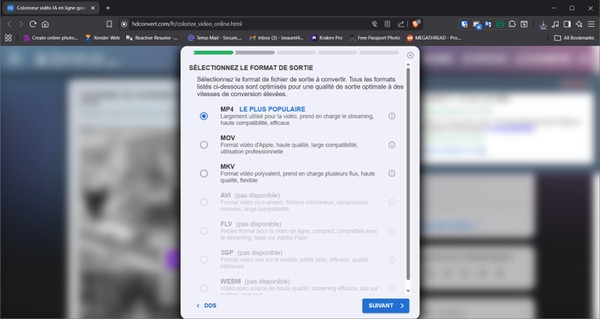 Choisir le format de sortie avec Ai4Video.co