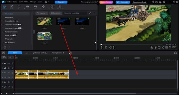 Organiser les clips sur la timeline