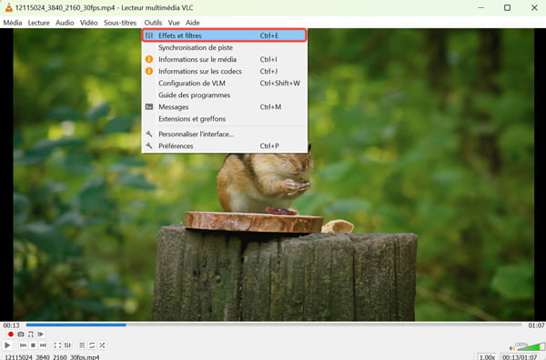 Régler les paramètres VLC