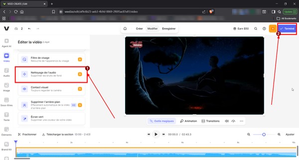 Supprimer le bruit de fond vidéo avec VEED